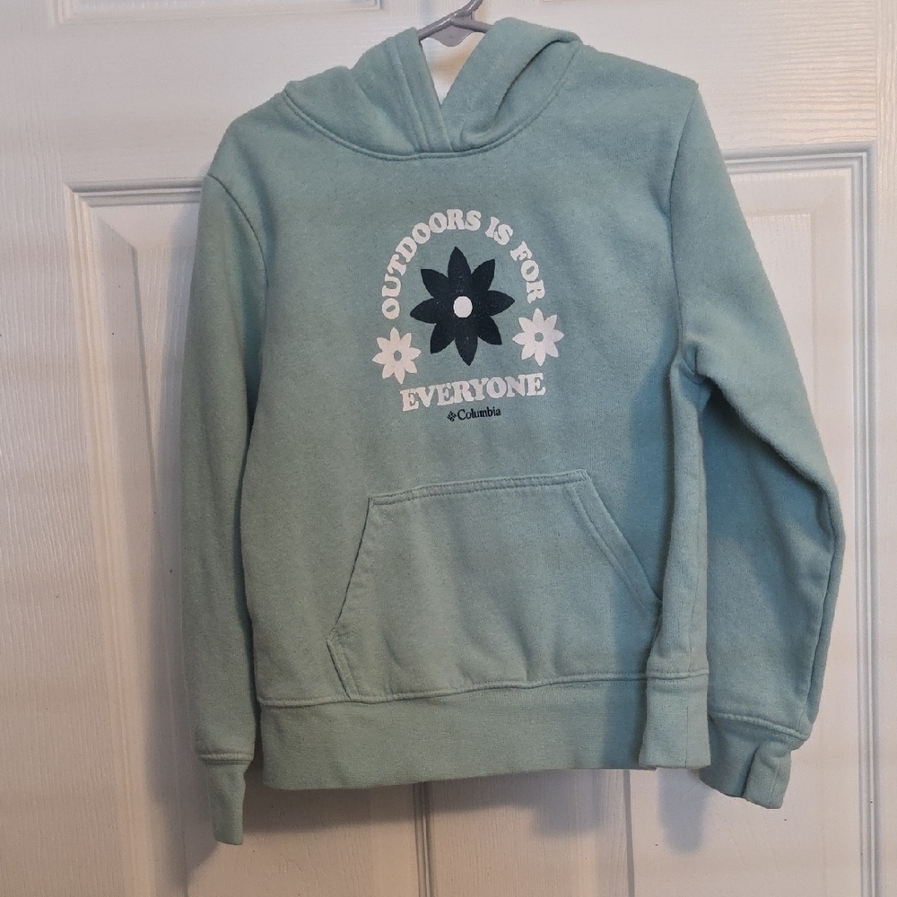 Columbia Kids Light Green Hoodie with Floral Motif
